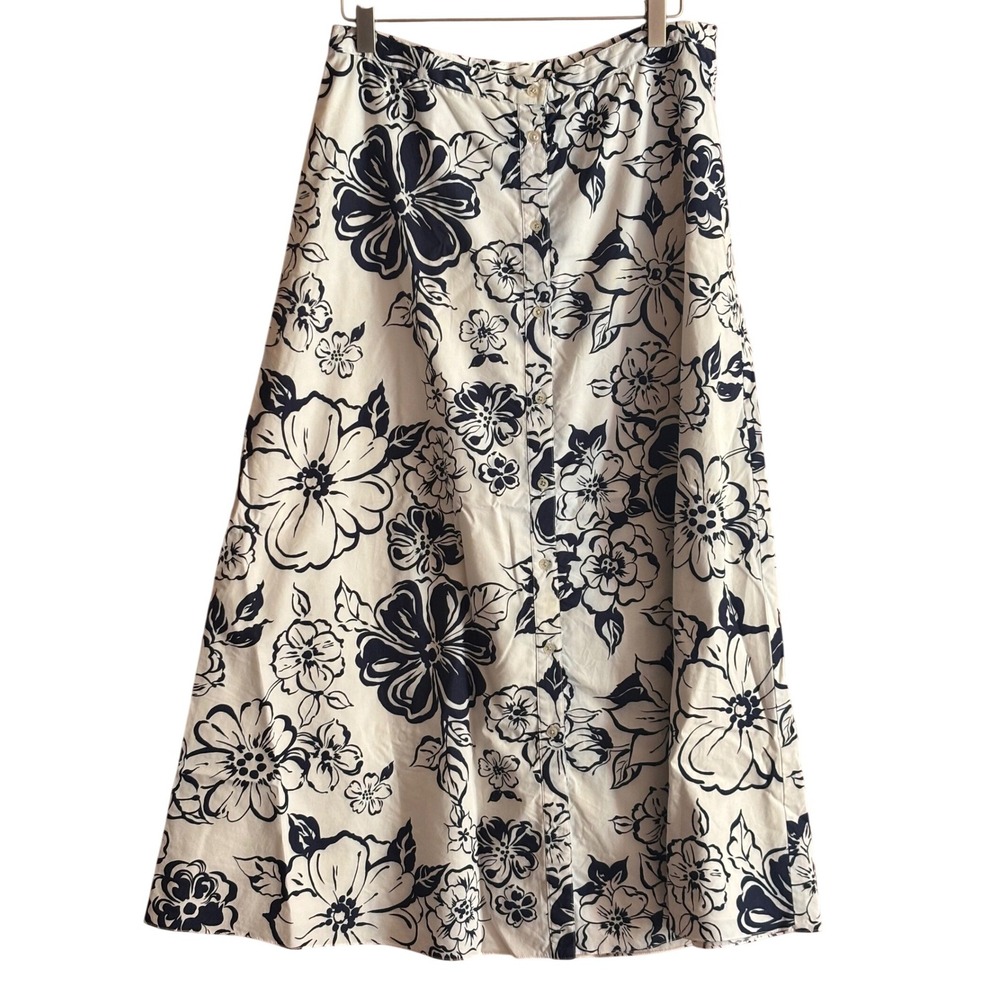 Lauren Ralph Lauren Floral Button Front Maxi Skirt Size 10 Romantic Preppy